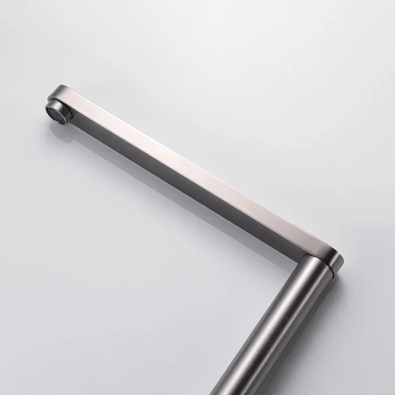 Robinet d’Évier Escamotable en Acier Inoxydable – Double Trou et Levage Caché