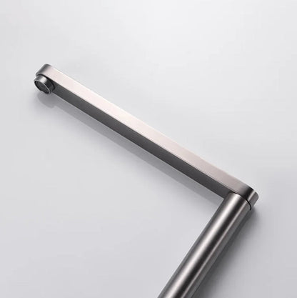 Robinet d’Évier Escamotable en Acier Inoxydable – Double Trou et Levage Caché