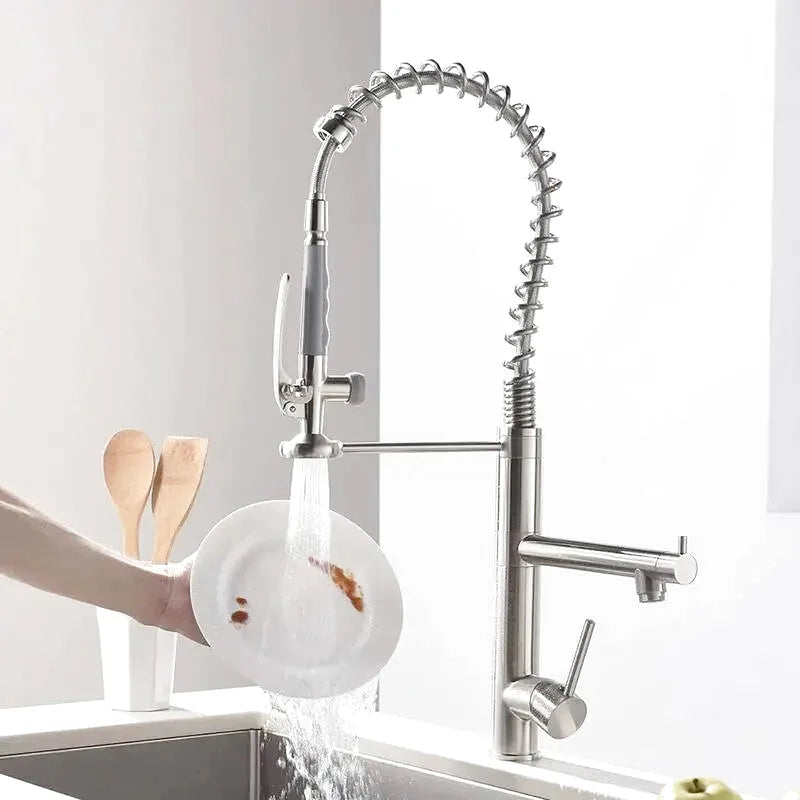 Robinet de Cuisine avec Ressort – Pulvérisateur Intégré Professionnel