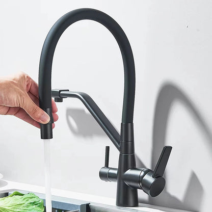 Robinet de Cuisine 3 Voies – Purificateur Intégré, Extractible