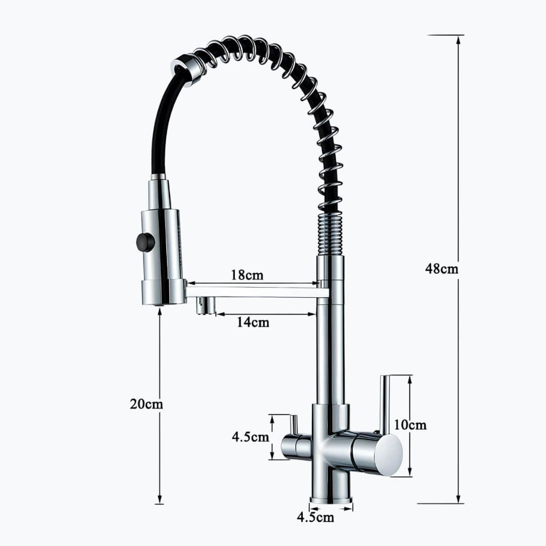 Robinet Extractible – Tête Rétractable à Double Jet